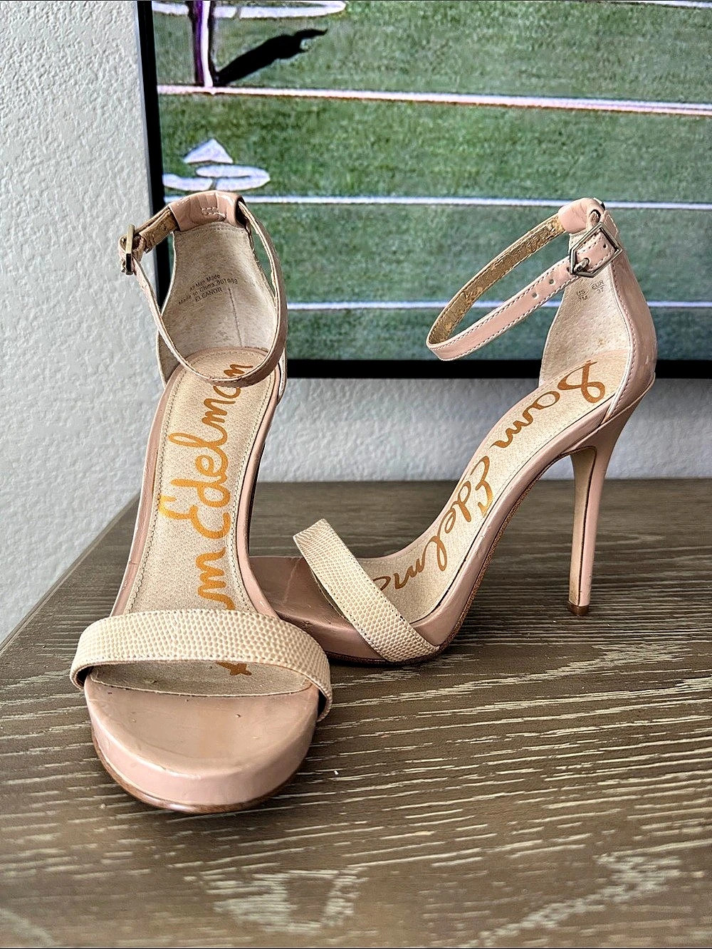 Sam Edelman Ankle Strap Heels in Nude Pink US 7M